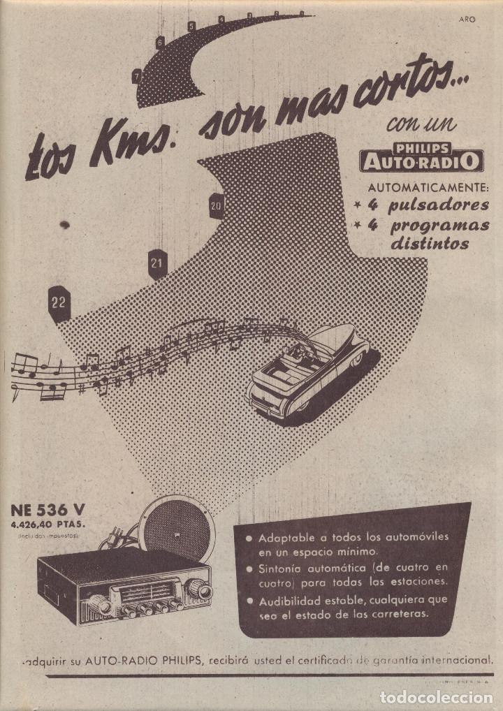Collezionismo: A&Ntilde;O 1955 RECORTE PRENSA PUBLICIDAD PHILIPS AUTO RADIO RADIO PARA COCHE