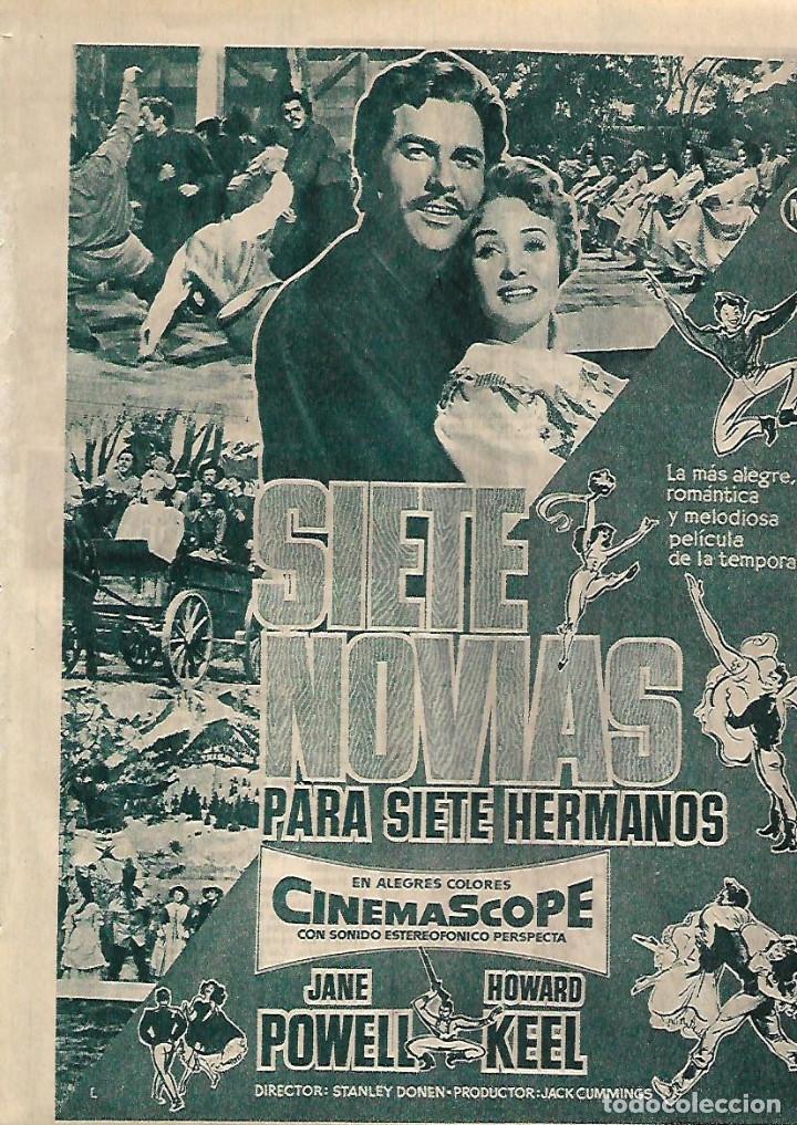Collezionismo: A&Ntilde;O 1955 RECORTE PRENSA PUBLICIDAD CINE PELICULA SIETE NOVIAS PARA SIETE HERMANOS