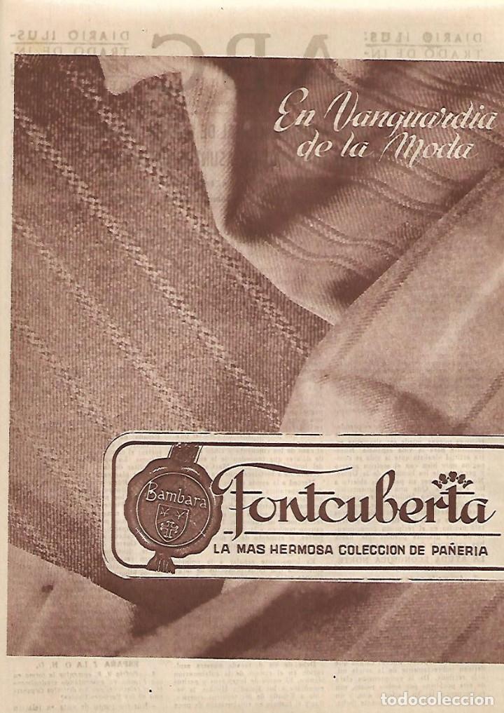 Collectionnisme: A&Ntilde;O 1955 RECORTE PRENSA PUBLICIDAD BAMBARA PA&Ntilde;OS FONTCUBERTA PA&Ntilde;ERIA