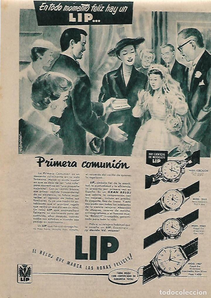 Coleccionismo: A&Ntilde;O 1955 RECORTE PRENSA PUBLICIDAD LIP RELOJ PRIMERA COMUNION