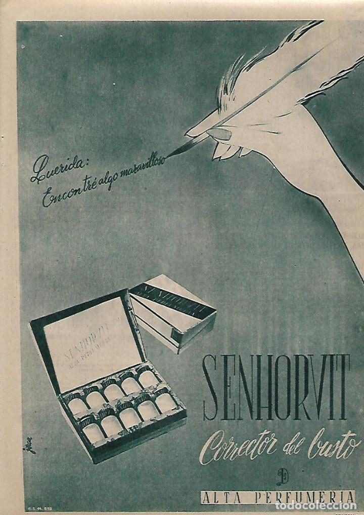 Colecionismo: A&Ntilde;O 1955 RECORTE PRENSA PUBLICIDAD SENHORVIT CORRECTOR DE BUSTO ALTA PERFUMERIA