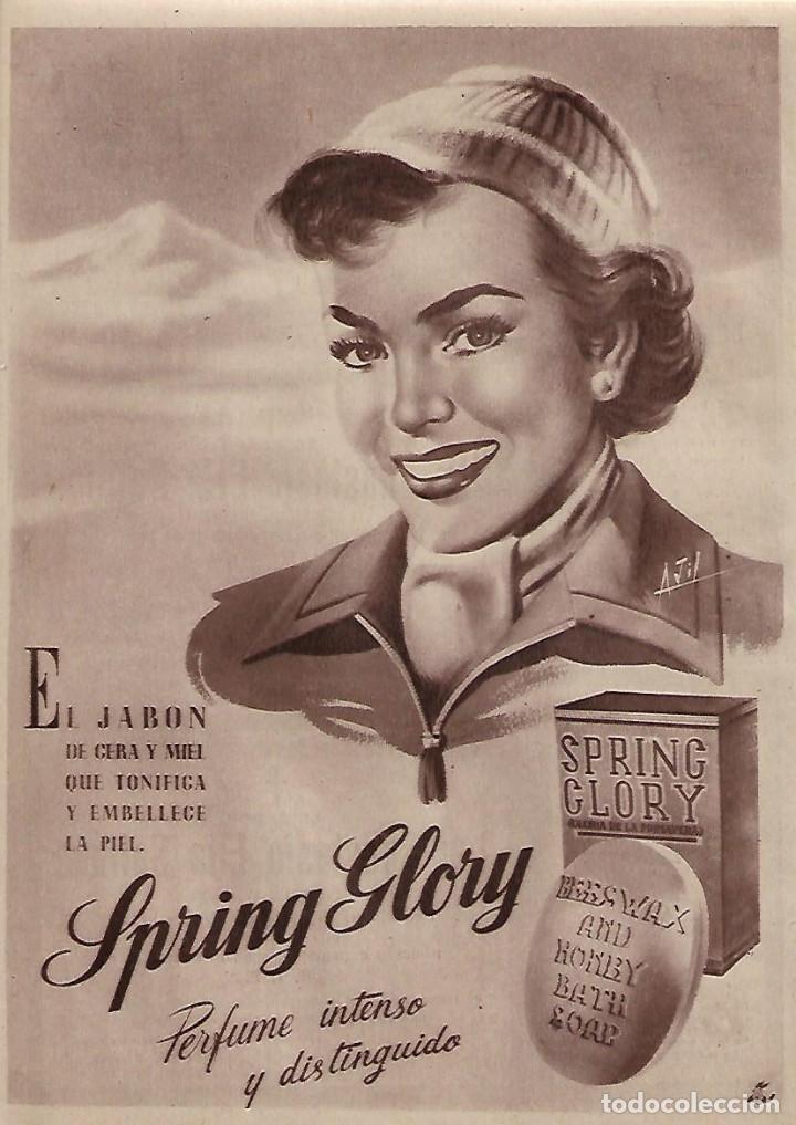 Collezionismo: A&Ntilde;O 1955 RECORTE PRENSA PUBLICIDAD PASTILLA DE JABON SPRING GLORY