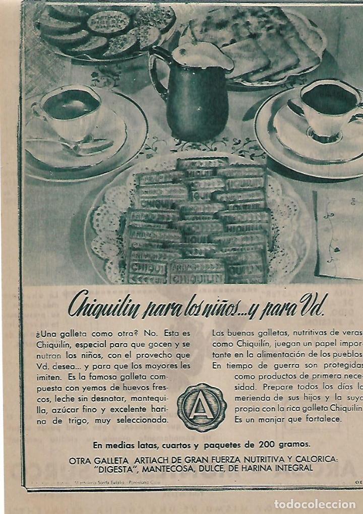 Colecionismo: A&Ntilde;O 1955 RECORTE PRENSA PUBLICIDAD CHIQUILIN GALLETAS ARTIACH