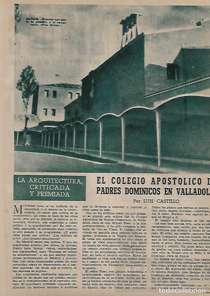 Collecting paper: A&Ntilde;O 1955 RECORTE PRENSA ARQUITECTURA COLEGIO APOSTOLICO PADRES DOMINICOS DE VALLADOLID