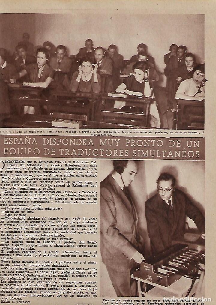 Collezionismo: A&Ntilde;O 1955 RECORTE PRENSA TRADUCCION SIMULTANEA ESPA&Ntilde;A TENDRA UN EQUIPO DE TRADUCTORES SIMULTANEOS