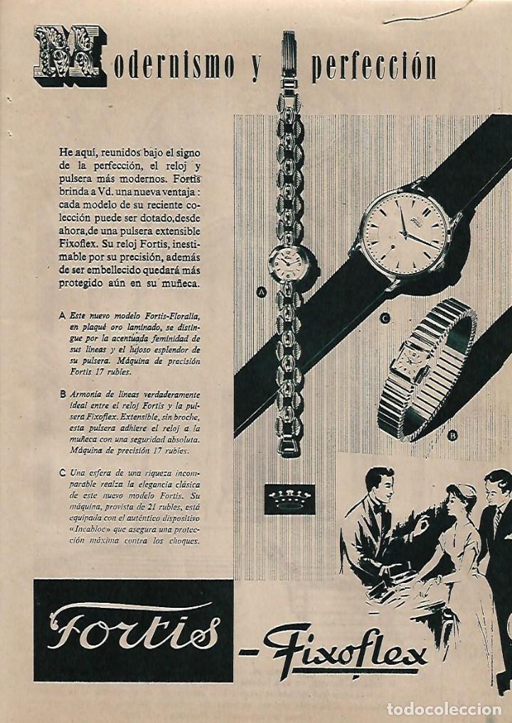 Collecting paper: A&Ntilde;O 1955 RECORTE PRENSA PUBLICIDAD RELOJ FIXOFLEX FORTIS
