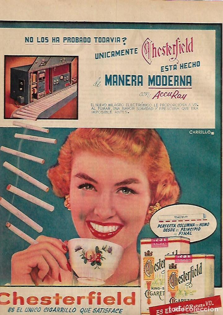 Collezionismo: A&Ntilde;O 1955 RECORTE PRENSA PUBLICIDAD CHESTERFIELD CIGARRILLOS TABACO FUMAR