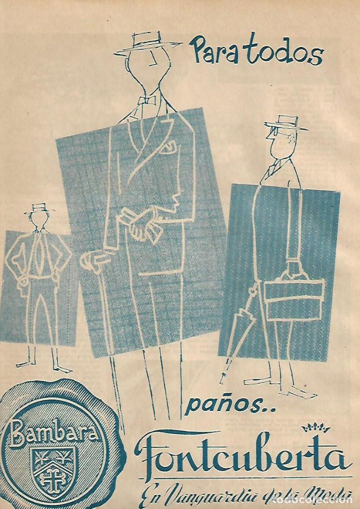Colecionismo: A&Ntilde;O 1955 RECORTE PRENSA PUBLICIDAD PA&Ntilde;OS BAMBARA FONTCUBERTA PA&Ntilde;ERIA