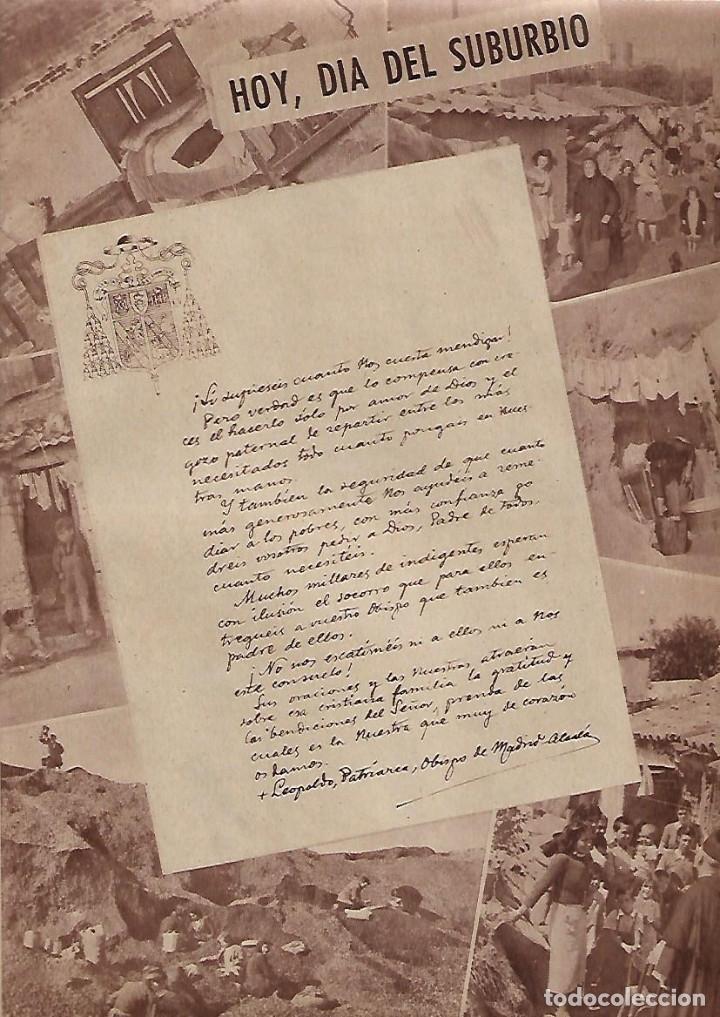 Sammelleidenschaft Papier: A&Ntilde;O 1955 RECORTE PRENSA DIA DEL SUBURBIO CARTA DE LEOPOLDO EL PATRIARCA OBISPO DE MADRID ALCALA