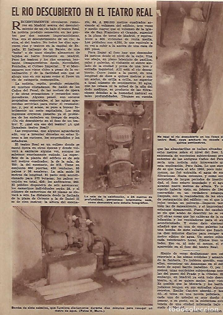 Colecionismo: A&Ntilde;O 1955 RECORTE PRENSA EL RIO DESCUBIERTO EN EL TEATRO REAL DE MADRID
