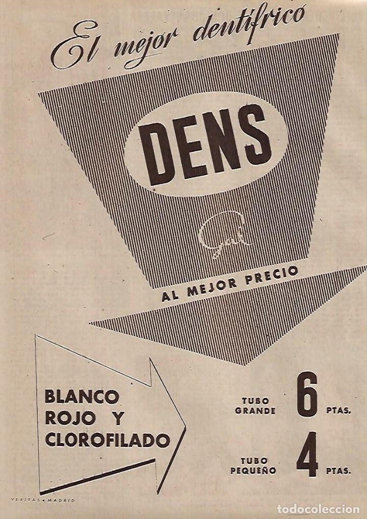 Coleccionismo: A&Ntilde;O 1955 RECORTE PRENSA PUBLICIDAD DENTIFRICO DENS GAL