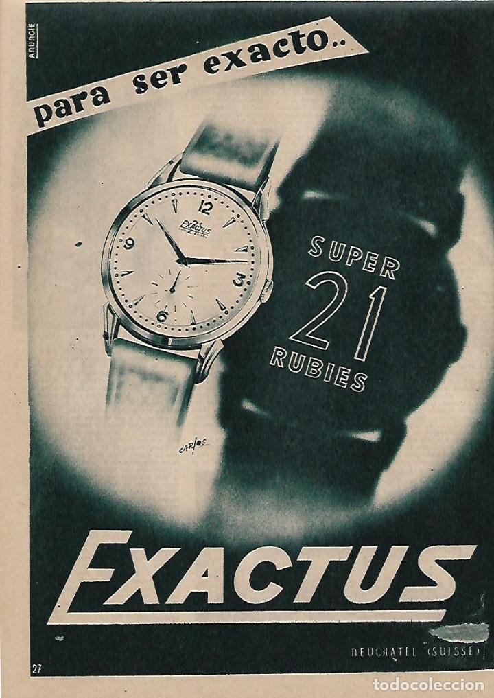 Colecionismo: A&Ntilde;O 1955 RECORTE PRENSA PUBLICIDAD RELOJ EXACTUS