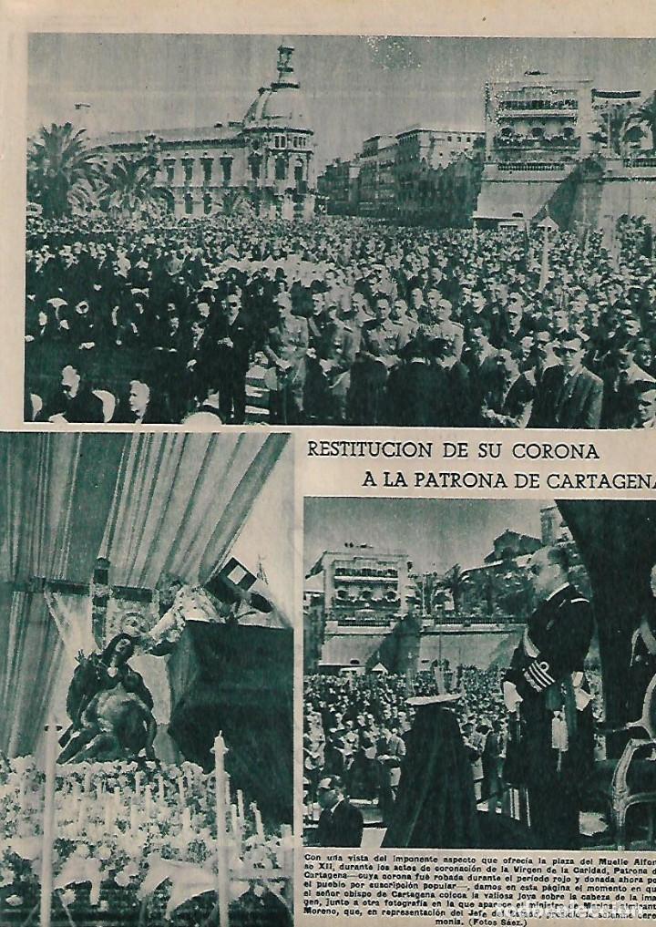 Coleccionismo: A&Ntilde;O 1955 RECORTE PRENSA RESTITUCION DE LA CORONA A LA VIRGEN DE LA CARIDAD PATRONA DE CARTAGENA