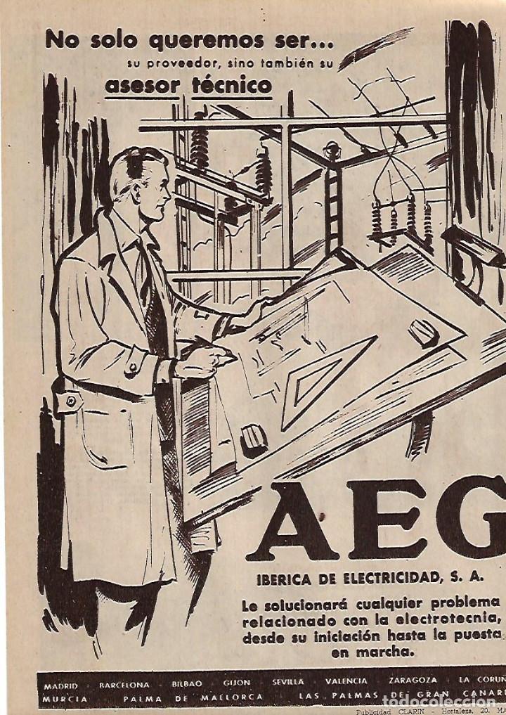 Colecionismo: A&Ntilde;O 1955 RECORTE PRENSA PUBLICIDAD AEG IBERICA DE ELECTRICIDAD