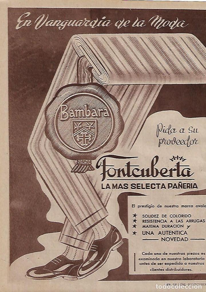 Collectionnisme: A&Ntilde;O 1955 RECORTE PRENSA PUBLICIDAD PA&Ntilde;OS BAMBARA FONTCUBERTA PA&Ntilde;ERIA