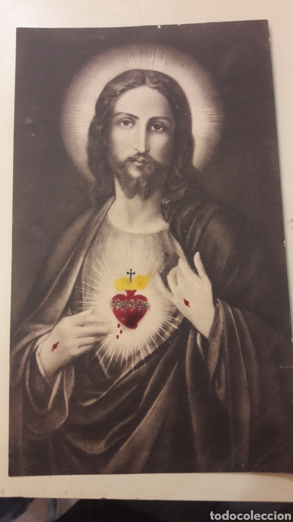 Coleccionismo: Sagrado Corazon l&aacute;mina - Foto 1