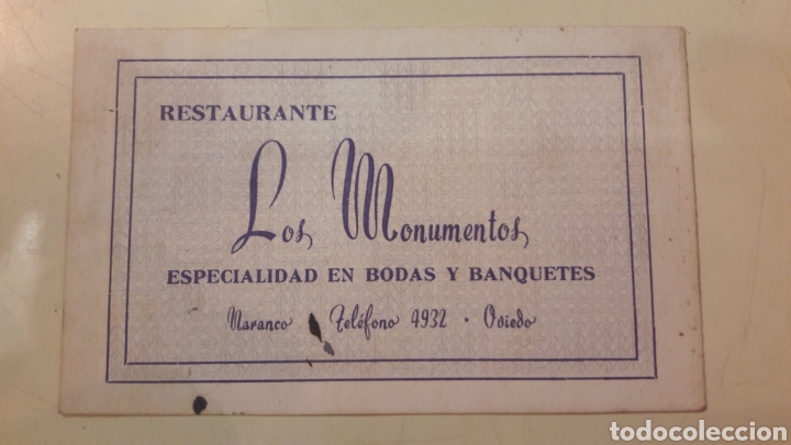 Coleccionismo: Restaurante Los Monumentos Oviedo - Foto 1
