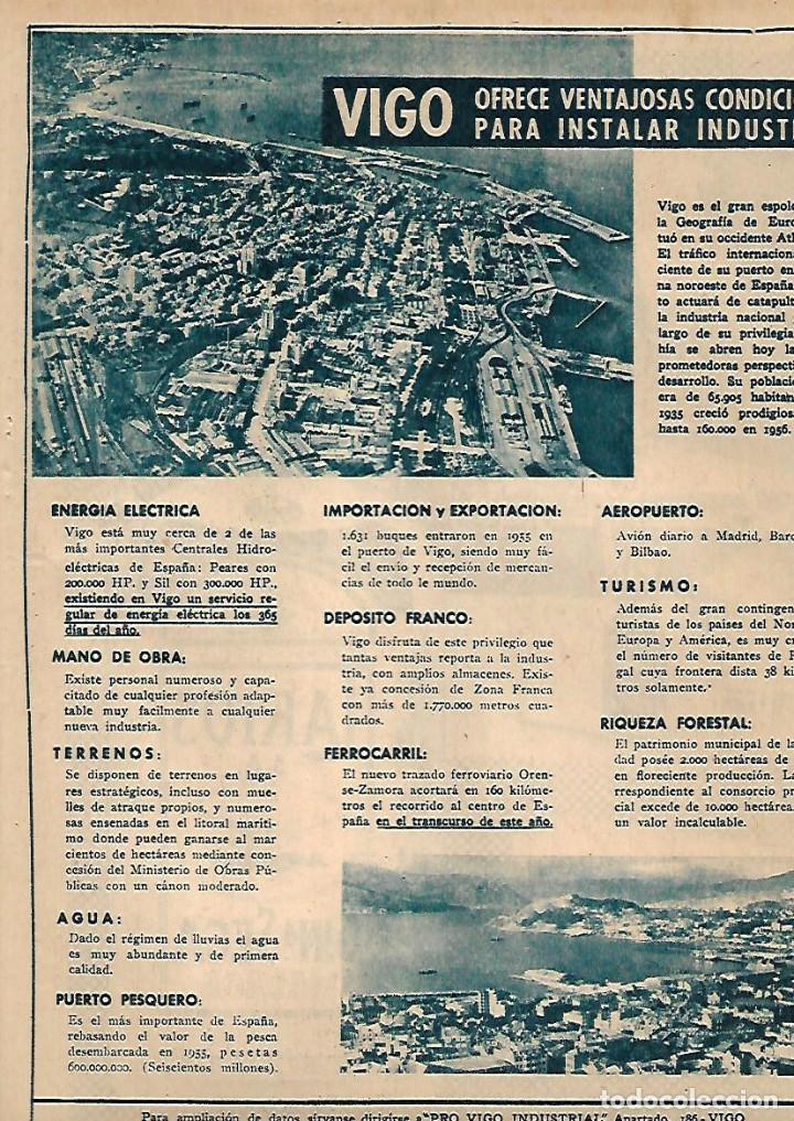 Colecionismo: A&Ntilde;O 1956 RECORTE PRENSA VIGO VENTAJOSAS CONDICIONES PARA INSTALAR INDUSTRIAS ECONOMIA