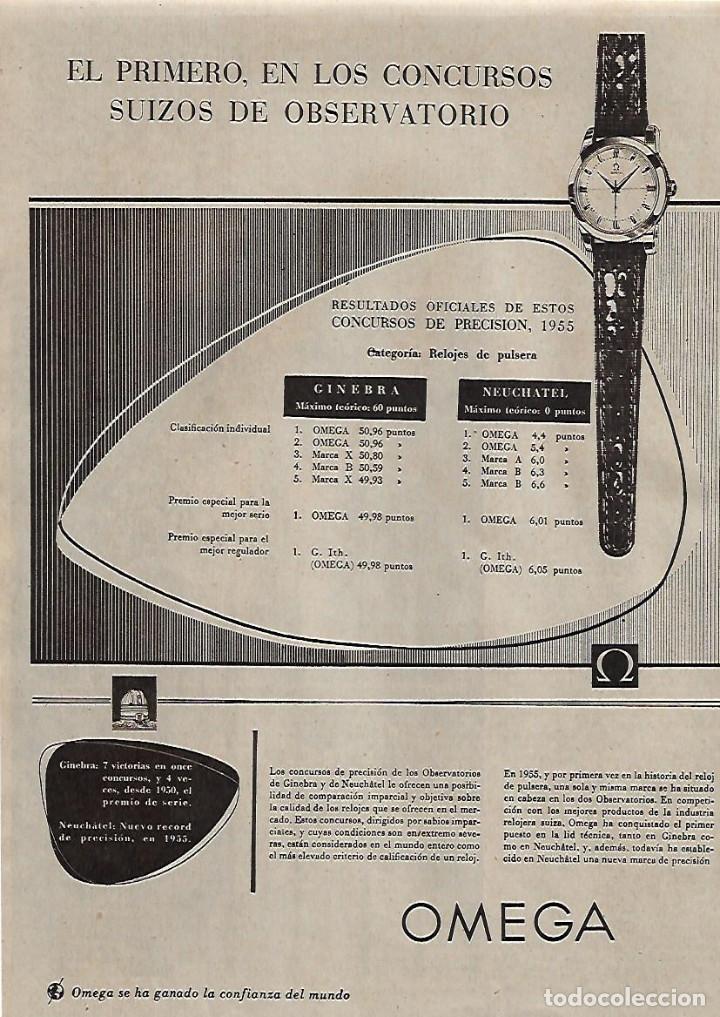 Sammelleidenschaft Papier: A&Ntilde;O 1956 RECORTE PRENSA PUBLICIDAD RELOJ OMEGA