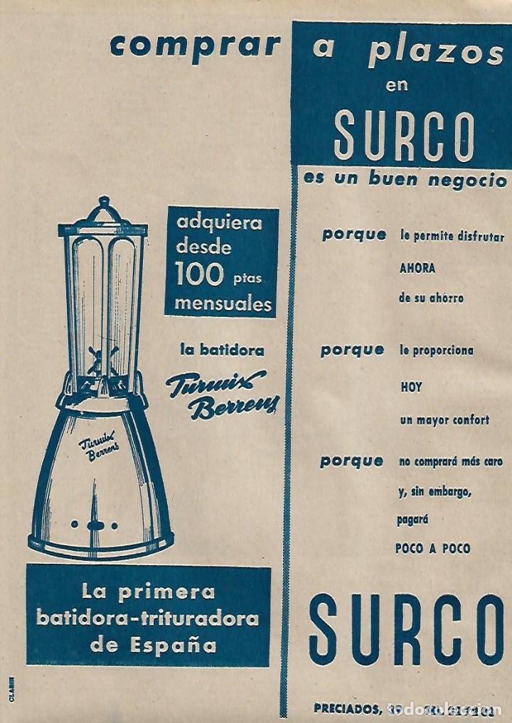 Colecionismo: A&Ntilde;O 1956 RECORTE PRENSA PUBLICIDAD COMERCIO ALMACENES SURCO