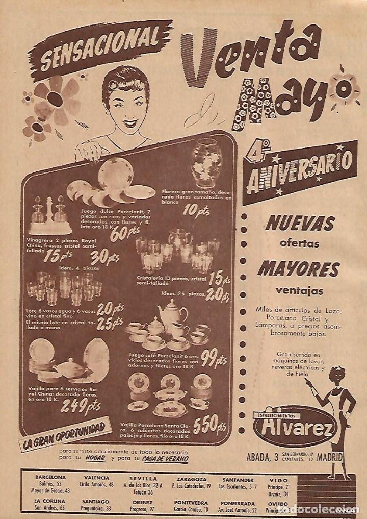 Sammelleidenschaft Papier: A&Ntilde;O 1956 RECORTE PRENSA PUBLICIDAD COMERCIO ESTABLECIMIENTOS ALVAREZ