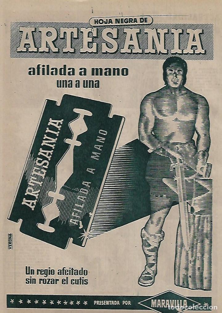 Colecionismo: A&Ntilde;O 1955 RECORTE PRENSA PUBLICIAD HOJA DE AFEITAR ARTESANIA AFILADA A MANO MARAVILLA