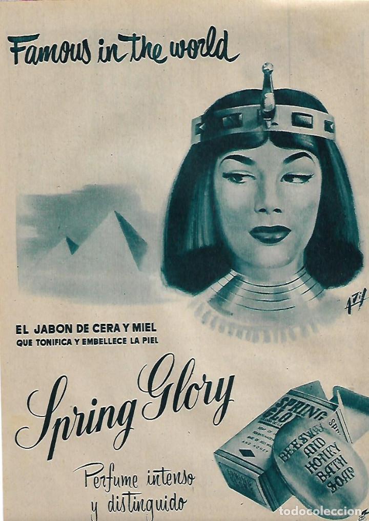 Sammelleidenschaft Papier: A&Ntilde;O 1956 RECORTE PRENSA PUBLICIDAD PASTILLA DE JABON SPRING GLORY