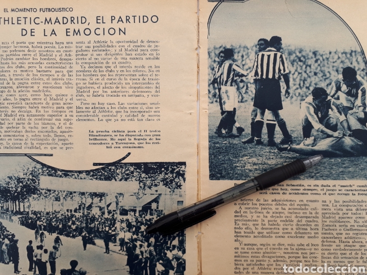 Coleccionismo: ATLHETIC - MADRID, el partido de la emoci&oacute;n. Y (ciclismo boxeo, natacion) 1934