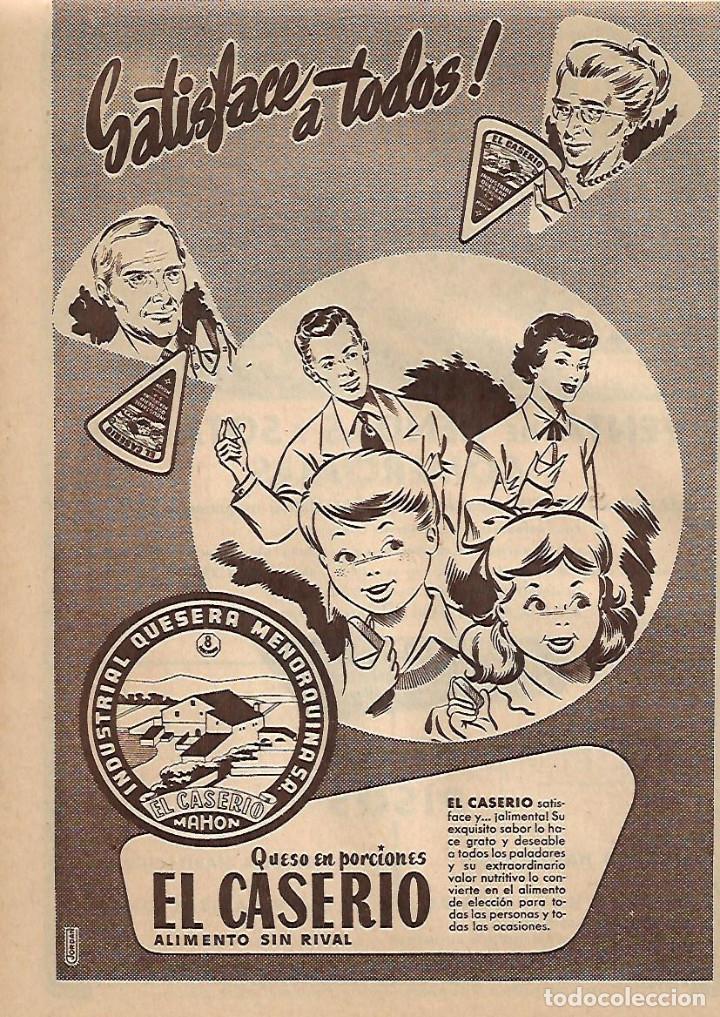 Collectionnisme: A&Ntilde;O 1956 RECORTE PRENSA PUBLICIDAD EL CASERIO QUESO EN PORCIONES QUESITOS