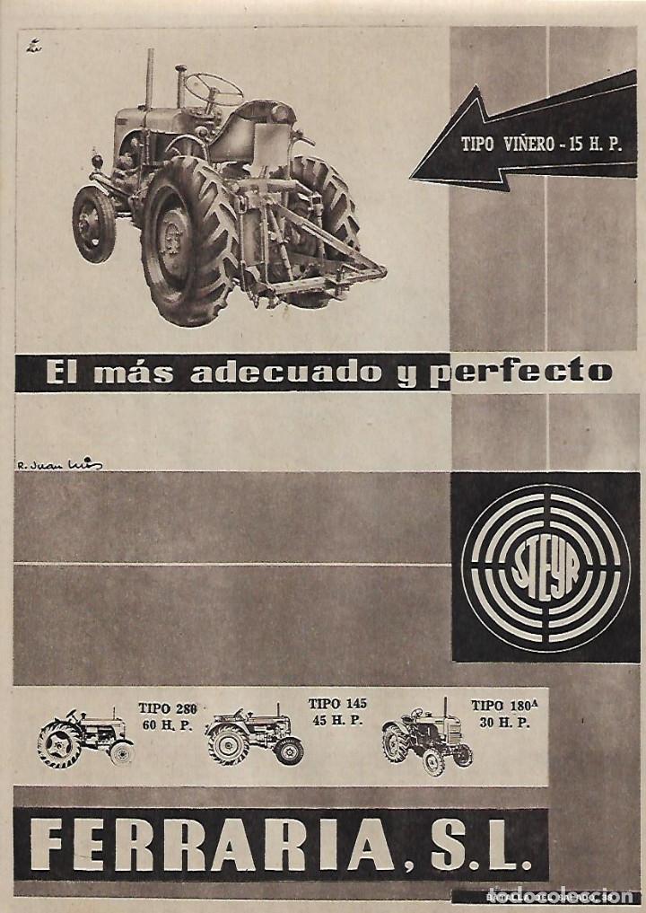 Coleccionismo: A&Ntilde;O 1956 RECORTE PRENSA PUBLICIDAD FERRARIA TRACTOR MAQUINARIA AGRICOLA