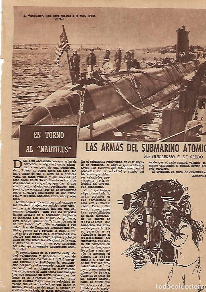 Coleccionismo: A&Ntilde;O 1956 RECORTE PRENSA NAUTILUS LAS ARMAS DEL SUBMARINO ATOMICO
