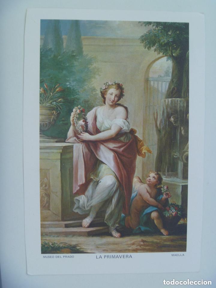 Coleccionismo: LAMINA DE PINTURA DE MAELLA : LA PRIMAVERA, MUSEO DEL PRADO, REGALO LABORATORIOS MORGENS..16 x 24 CM