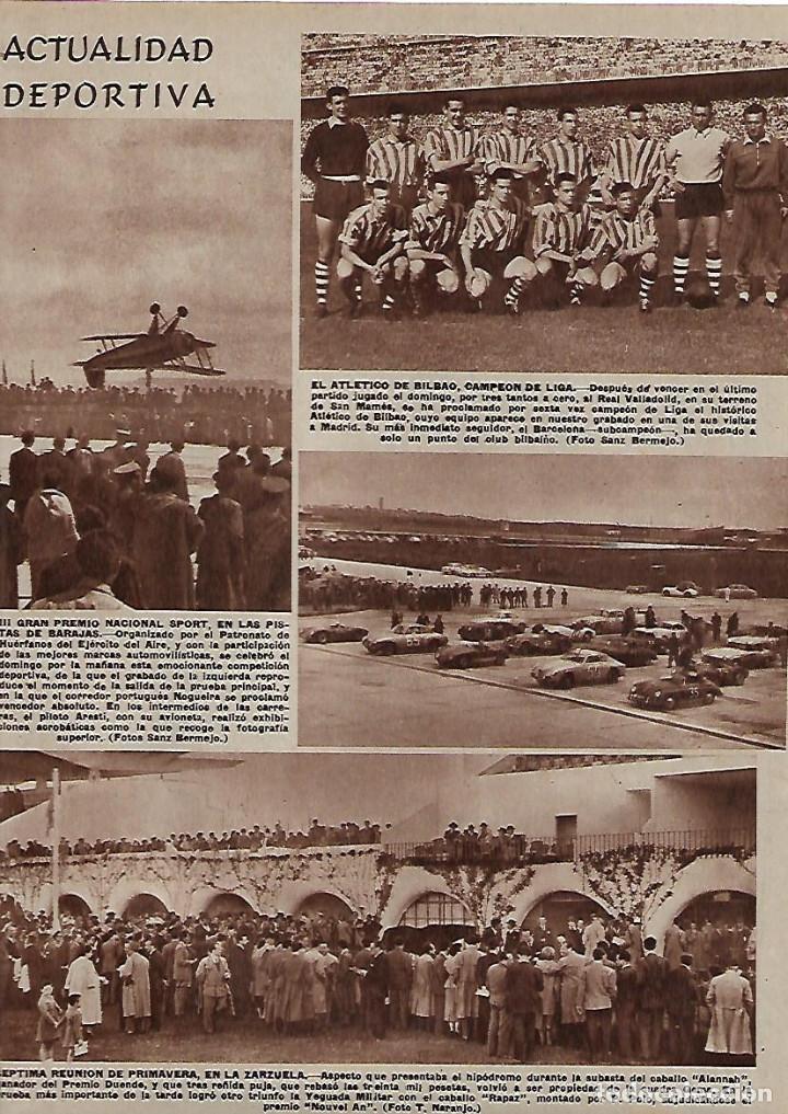 Colecionismo: A&Ntilde;O 1956 RECORTE PRENSA DEPORTES FOTOGRAFIA EQUIPO DE FUTBOL ATHLETIC DE BILBAO CAMPEON DE LIGA