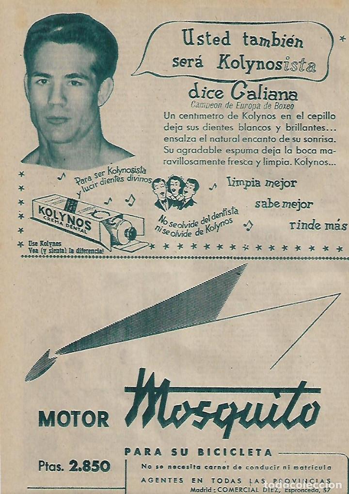 Collecting paper: A&Ntilde;O 1956 RECORTE PRENSA PUBLICIDAD DENTIFRICO KOLYNOS CREMA DENTAL GALIANA PUBLICITANDO KOLYNOS