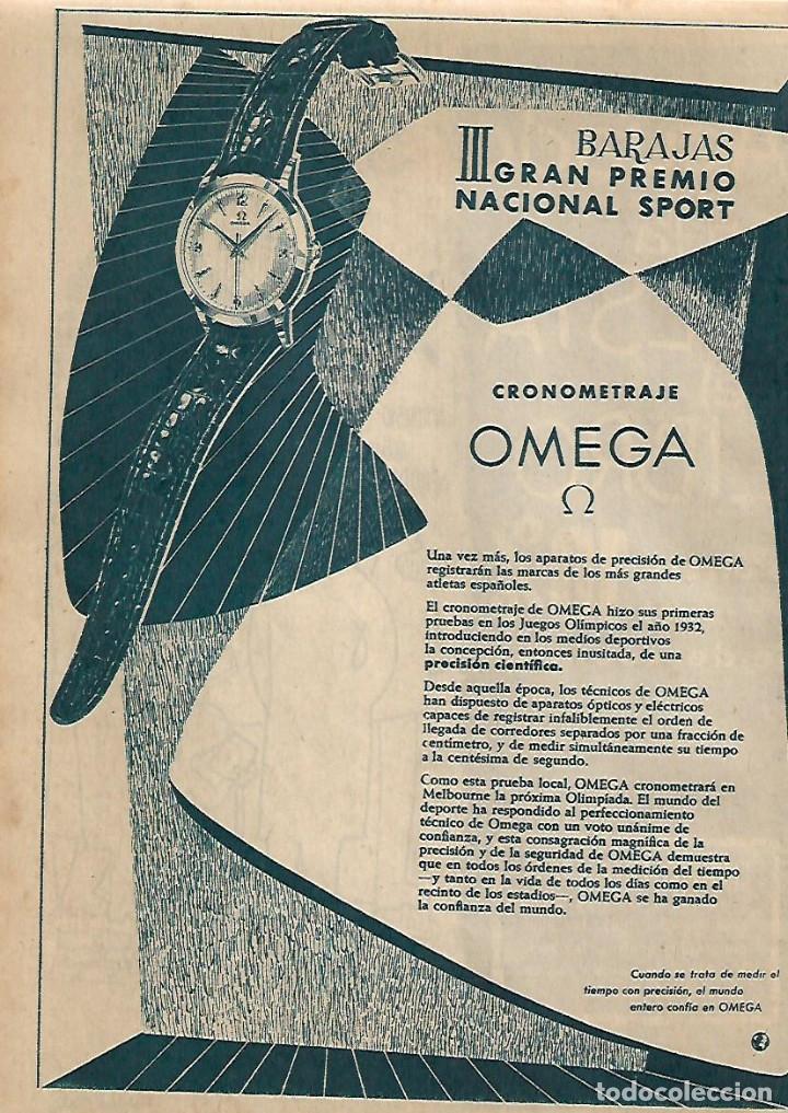 Colecionismo: A&Ntilde;O 1956 RECORTE PRENSA PUBLICIDAD RELOJ OMEGA