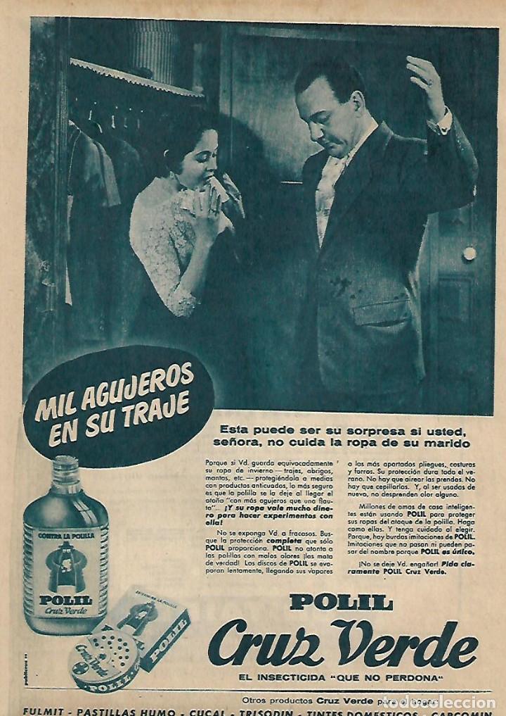 Collectionnisme: A&Ntilde;O 1956 RECORTE PRENSA PUBLICIDAD INSECTICIDAD POLIL CRUZ VERDE POLILLAS