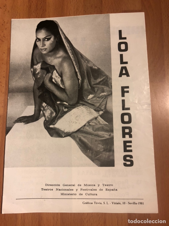 Coleccionismo: Programa teatro lope de vega sevilla.lola flores Manuela Carrasco