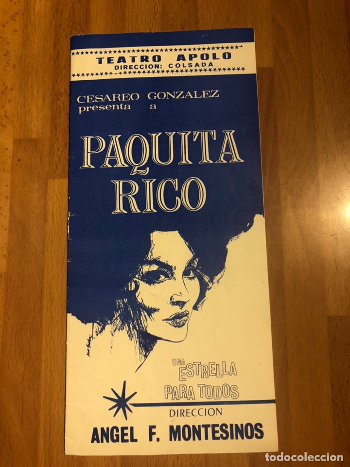 Coleccionismo: Programa teatro Apolo paquita rico una estrella para todos miguel ligero