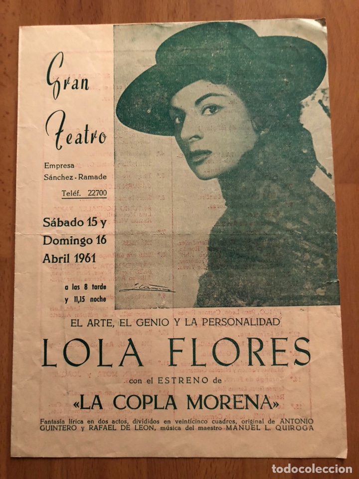 Coleccionismo: Programa gran teatro.lola flores la copla morena.antonio gonzalez Carmen flores