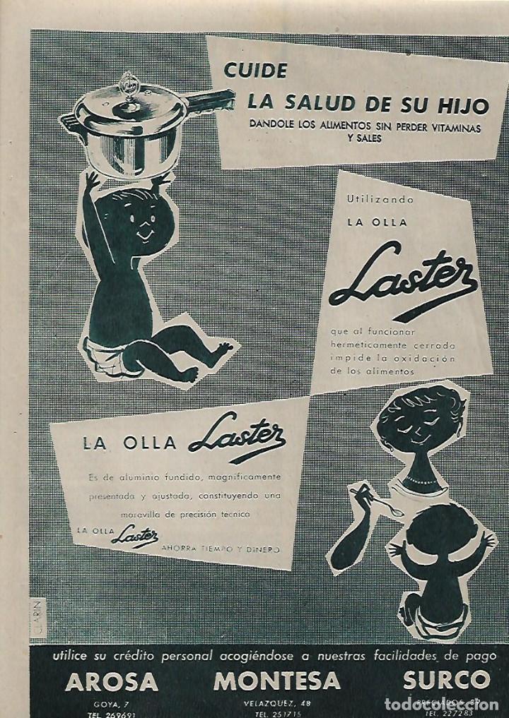 Sammelleidenschaft Papier: A&Ntilde;O 1956 RECORTE PRENSA PUBLICIDAD OLLA LASTER COCINA