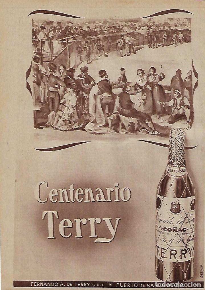 Colecionismo: A&Ntilde;O 1956 RECORTE PRENSA PUBLICIDAD BEBIDAS CENTENARIO TERRY CO&Ntilde;AC
