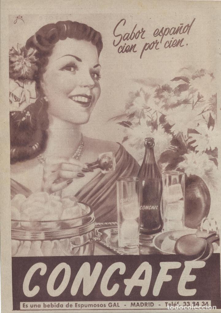 Colecionismo: A&Ntilde;O 1956 RECORTE PRENSA PUBLICIDAD BEBIDAS CONCAFE ESPUMOSOS GAL MADRID