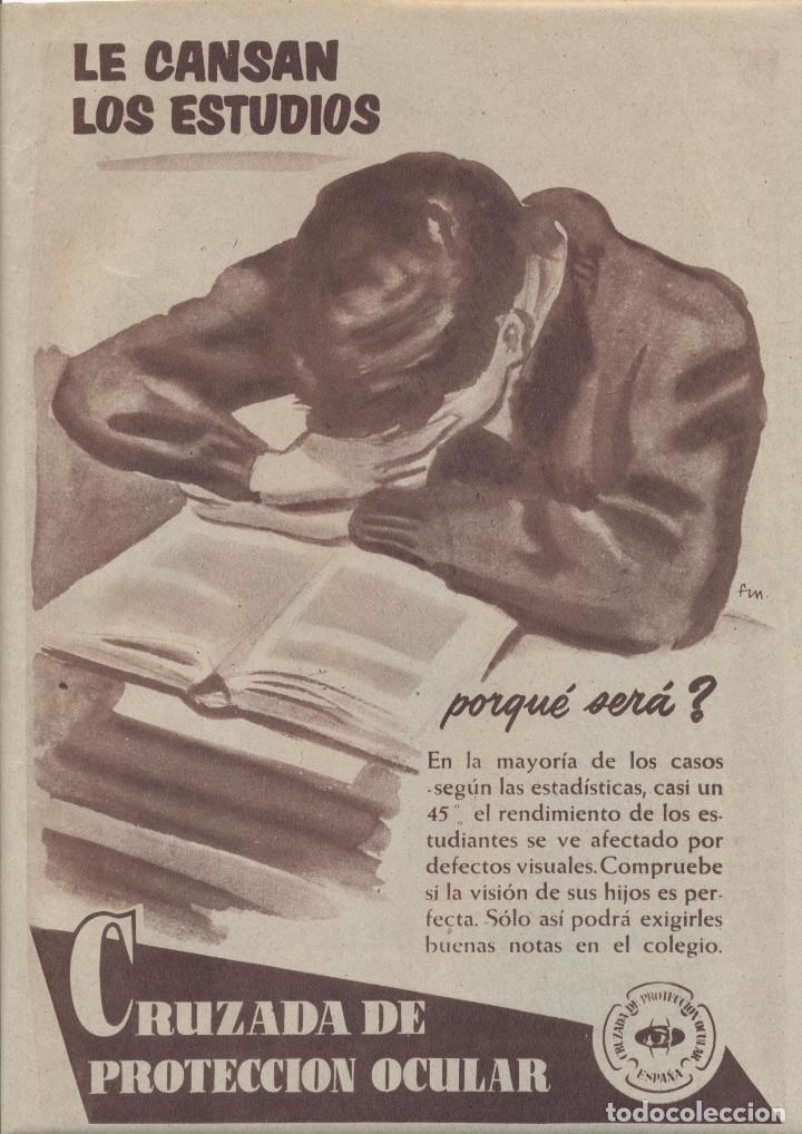 Sammelleidenschaft Papier: A&Ntilde;O 1956 RECORTE PRENSA PUBLICIDAD MEDICINA CRUZADA DE PROTECCION OCULAR OFTALMOLOGIA REVISION VISTA
