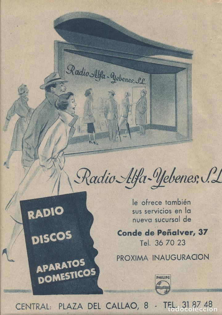 Sammelleidenschaft Papier: A&Ntilde;O 1956 RECORTE PRENSA PUBLICIDAD RADIO ALFA YEBENES RADIO DISCOS APARATOS DOMESTICOS INAUGURACION