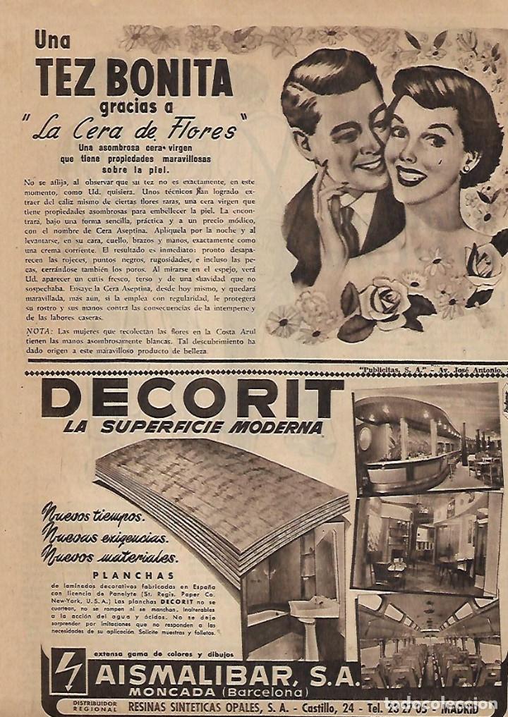 Colecionismo: A&Ntilde;O 1956 RECORTE PRENSA PUBLICIDAD COSMETICA CERA DE FLORES CARA TEZ BONITA