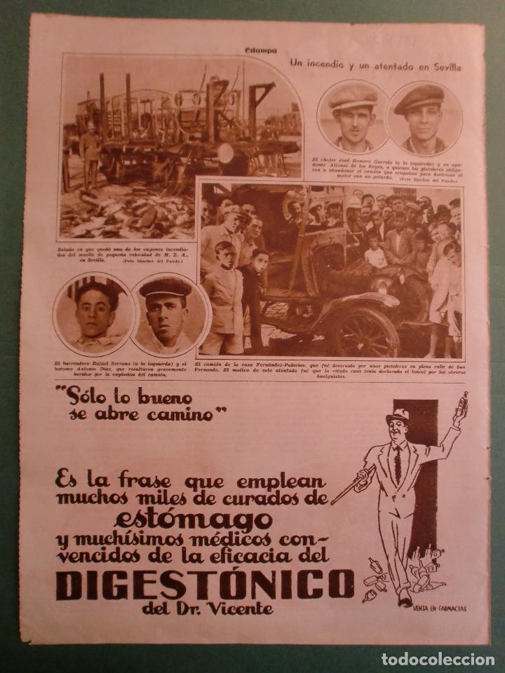 Coleccionismo: UN INCENDIO Y UN ATENTADO EN SEVILLA - 25/09/1931