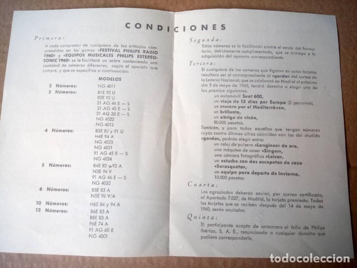 Coleccionismo: CONDICIONES DEL CONCURSO ONDA MUSICAL PHILIPS, A&Ntilde;IS 60 - Foto 2