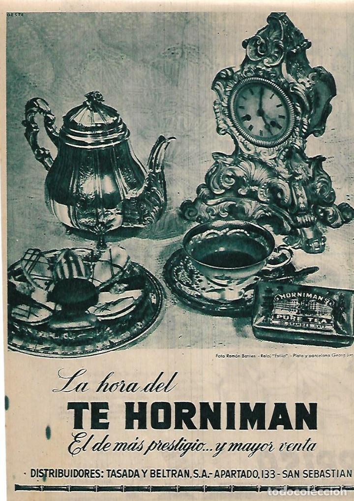 Collectionnisme: A&Ntilde;O 1956 RECORTE PRENSA PUBLICIDAD TE HORNIMAN TASADA Y BELTRAN SAN SEBASTIAN