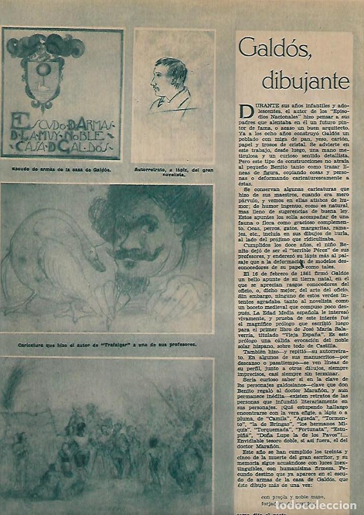Sammelleidenschaft Papier: A&Ntilde;O 1955 RECORTE PRENSA ARTE LITERATURA BENITO PEREZ GALDOS DIBUJANTE DIBUJO