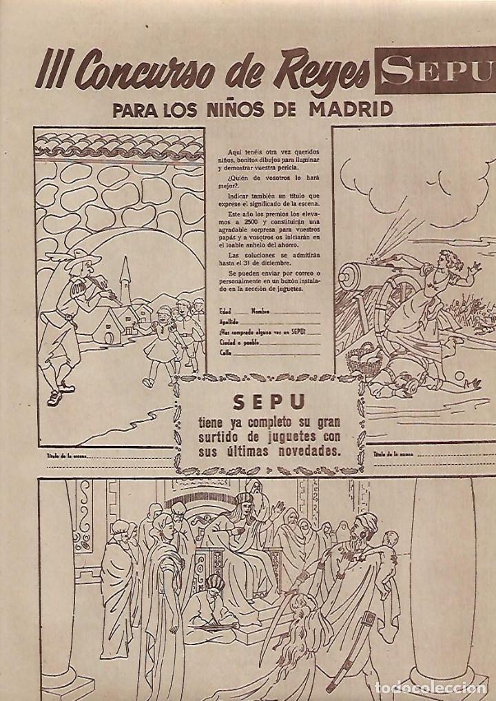 Sammelleidenschaft Papier: A&Ntilde;O 1955 RECORTE PRENSA PUBLICIDAD III CONCURSO DE REYES SEPU NI&Ntilde;OS MADRID ALMACENES JUGUETES